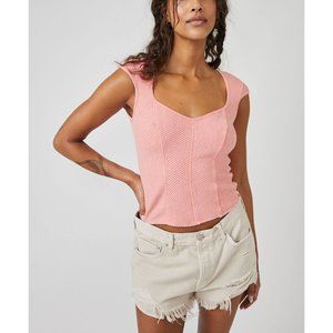 NWT FREE PEOPLE Boss Babe Tank / Strawberry Colada Size M